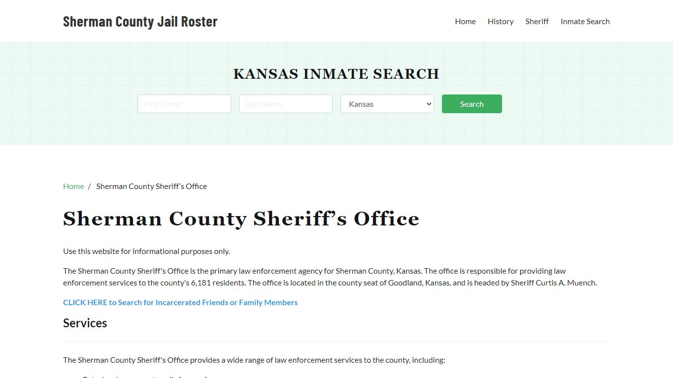 Sherman County Sheriff Office, KS, Arrest Warrants Search