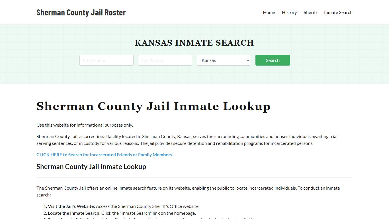 Sherman County Jail Roster Lookup, KS, Inmate Search